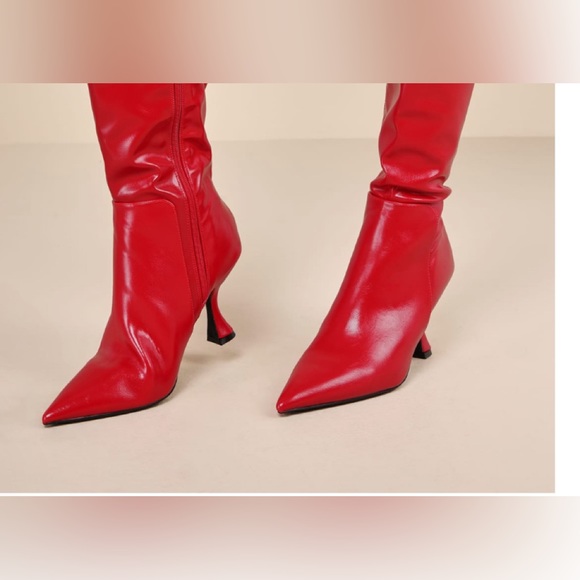 Red Knee High Dress Boot size 9 by Bellini - Picture 2 of 7